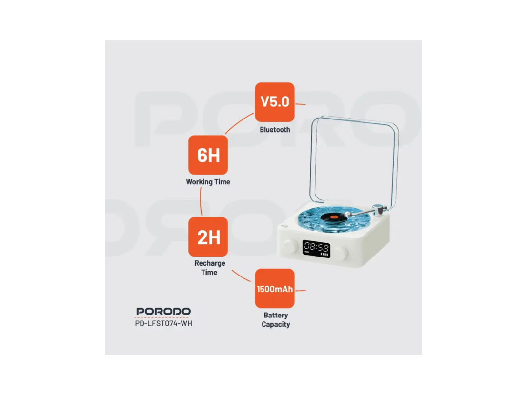 Porodo Lifestyle White Noise Portable Speaker - Qatar Porodo Lifestyle White Noise Portable Speaker - Qatar